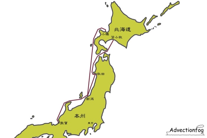 北海道〜新潟のフェリー航路