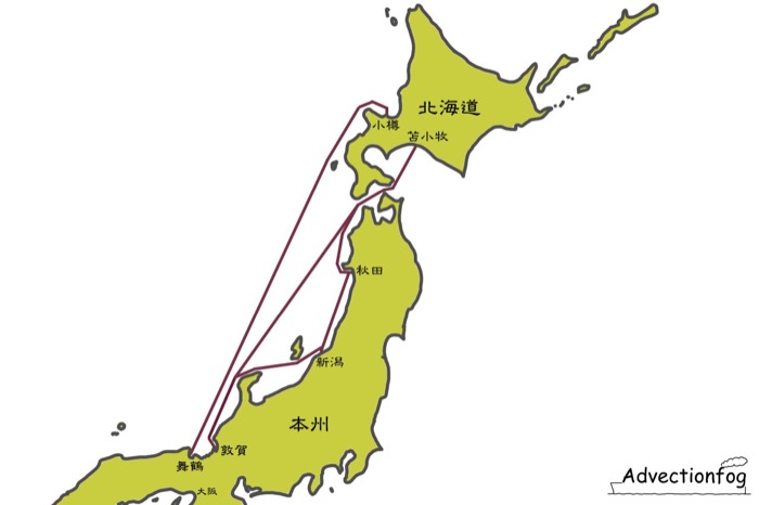 北海道〜関西のフェリー航路