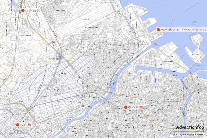 八戸港フェリーターミナル周辺の地図